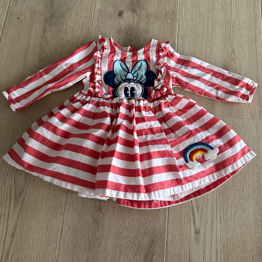 Disney Baby Full Minnie Mouse striped Dress